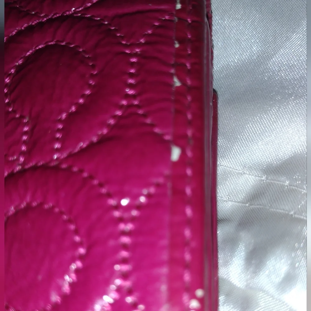 Large Vintage Vtg Coach Zoe Patent Leather Pink Bag, Coach Optic Wallet Pink…